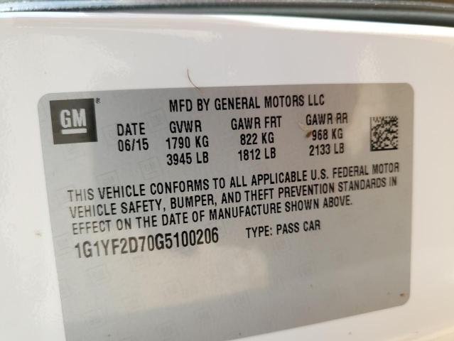 2016 CHEVROLET CORVETTE S - 1G1YF2D70G5100206