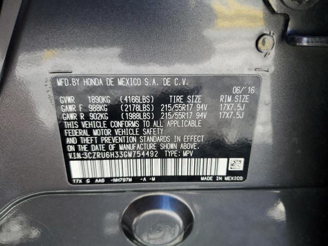 2016 HONDA HR-V LX 3CZRU6H33GM754492