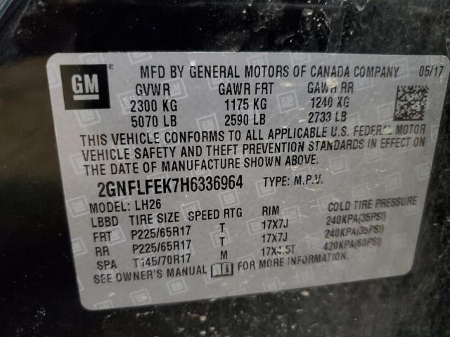 2017 CHEVROLET EQUINOX LT - 2GNFLFEK7H6336964