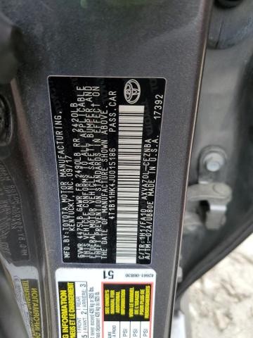 2018 TOYOTA CAMRY L - 4T1B11HK4JU015186