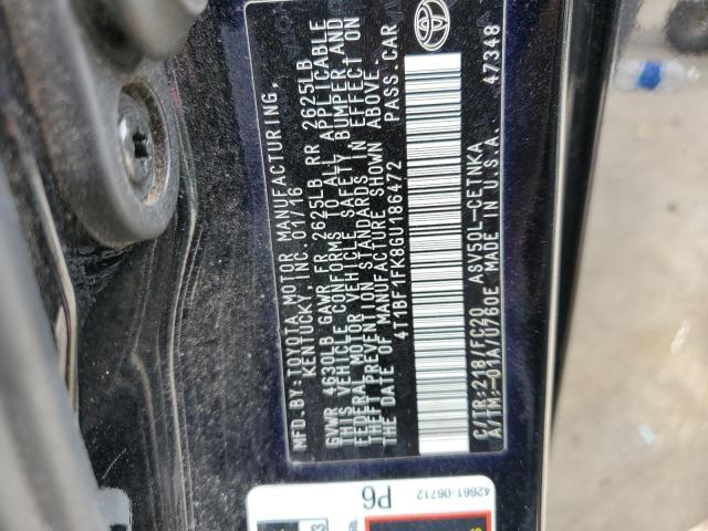 2016 TOYOTA CAMRY LE - 4T1BF1FK8GU186472