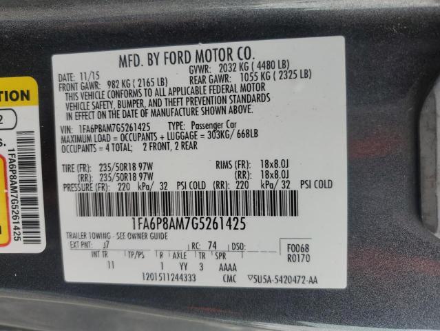 2016 FORD MUSTANG - 1FA6P8AM7G5261425