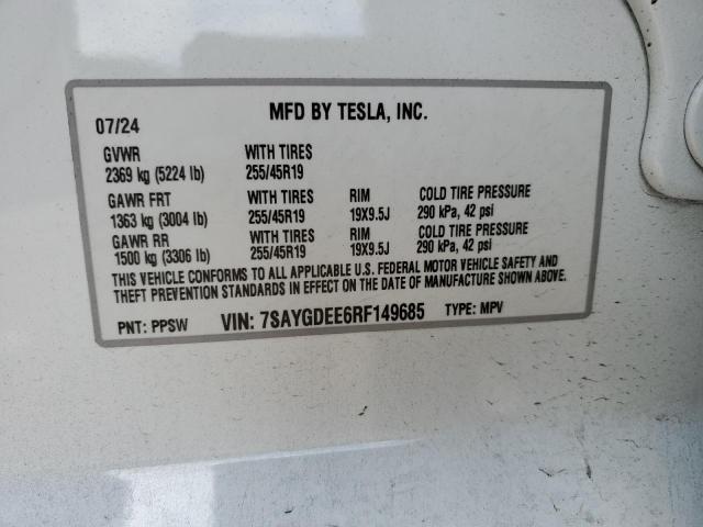 2024 TESLA MODEL Y - 7SAYGDEE6RF149685