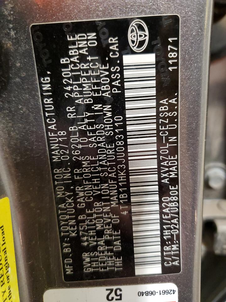 Lot #3215515168 2018 TOYOTA CAMRY L