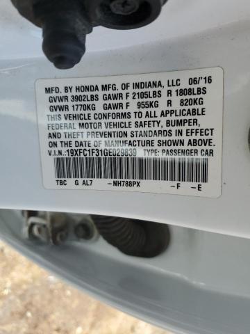 2016 HONDA CIVIC EX 19XFC1F31GE029839