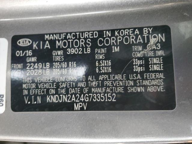 2016 KIA SOUL - KNDJN2A24G7335152