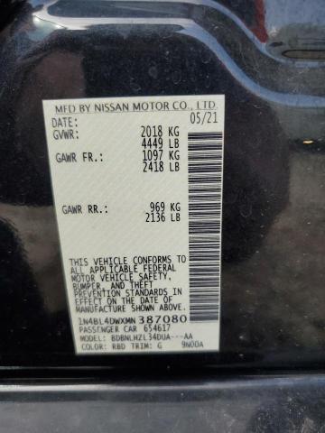 2021 NISSAN ALTIMA SV - 1N4BL4DWXMN387080