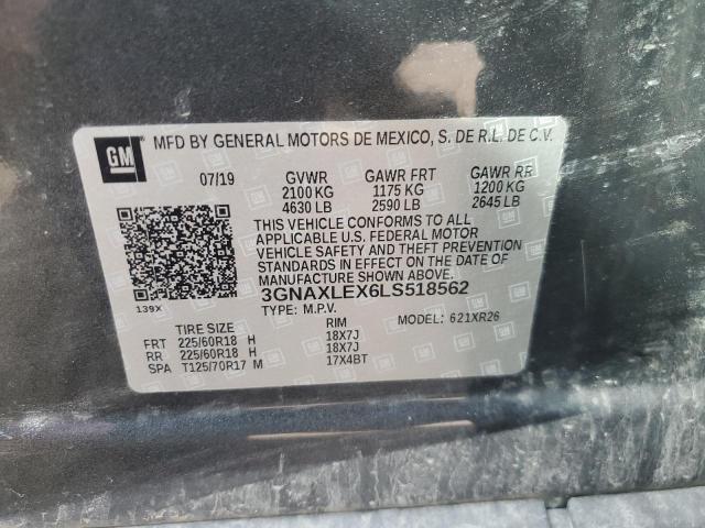 2020 CHEVROLET EQUINOX LT 3GNAXLEX6LS518562