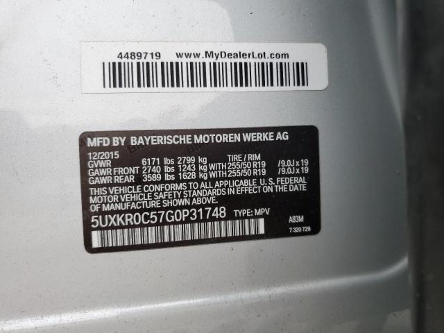 2016 BMW X5 XDRIVE3 - 5UXKR0C57G0P31748
