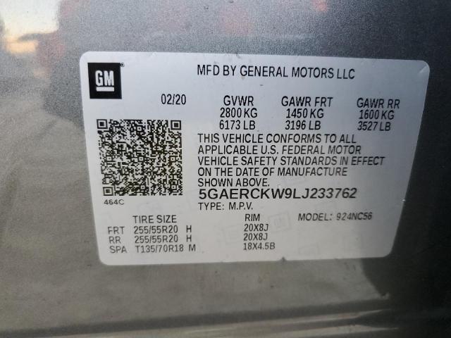 2020 BUICK ENCLAVE PR 5GAERCKW9LJ233762