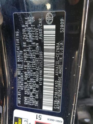 4t1b11hk7ju573565 - 2018 Toyota Camry L - #54068015