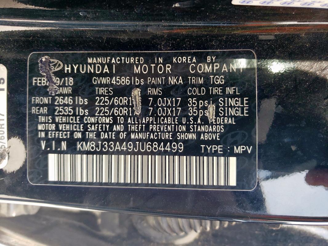 2018 HYUNDAI TUCSON SEL - KM8J33A49JU684499