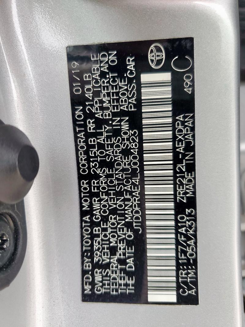 2020 TOYOTA COROLLA L - JTDDPRAE4LJ004823