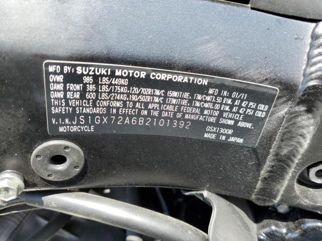 2011 SUZUKI GSX1300 R JS1GX72A6B2101392