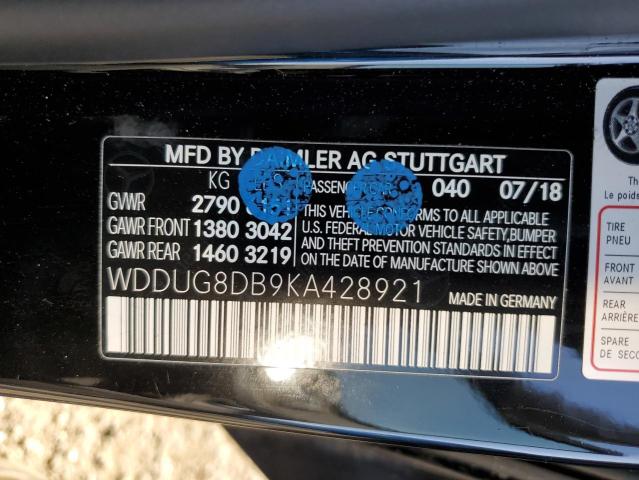 2019 MERCEDES-BENZ S 560 WDDUG8DB9KA428921