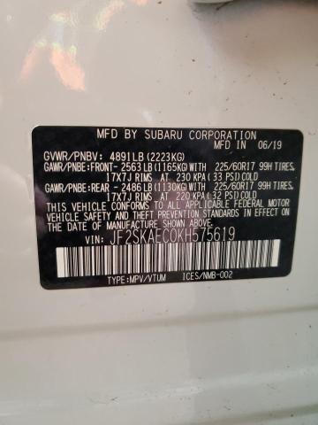 2019 SUBARU FORESTER P - JF2SKAEC0KH575619