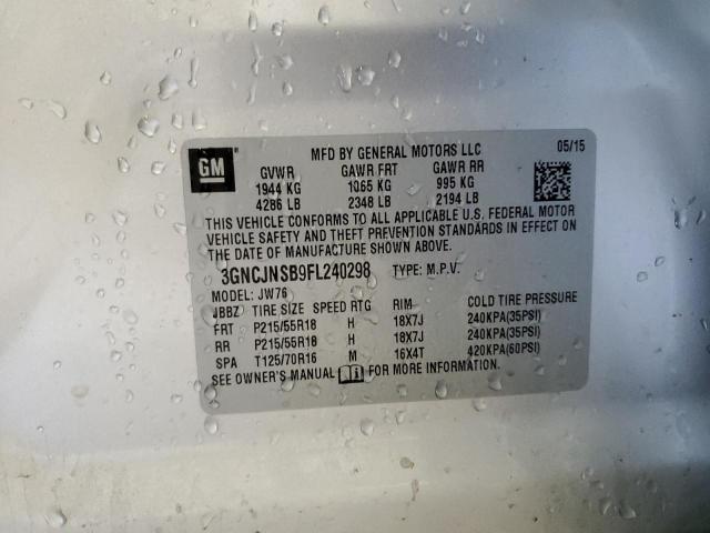 2015 CHEVROLET TRAX LTZ 3GNCJNSB9FL240298