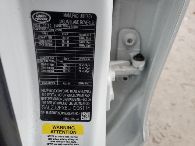 2020 LAND ROVER RANGE ROVE - SALZJ2FX6LH006114