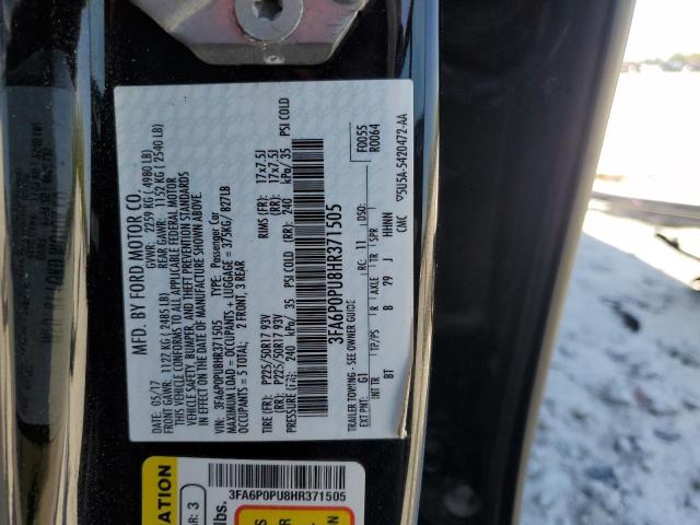 2017 FORD FUSION SE - 3FA6P0PU8HR371505