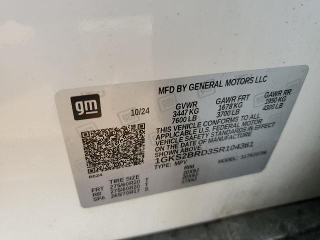 2025 GMC YUKON ELEV 1GKS2BRD3SR104361