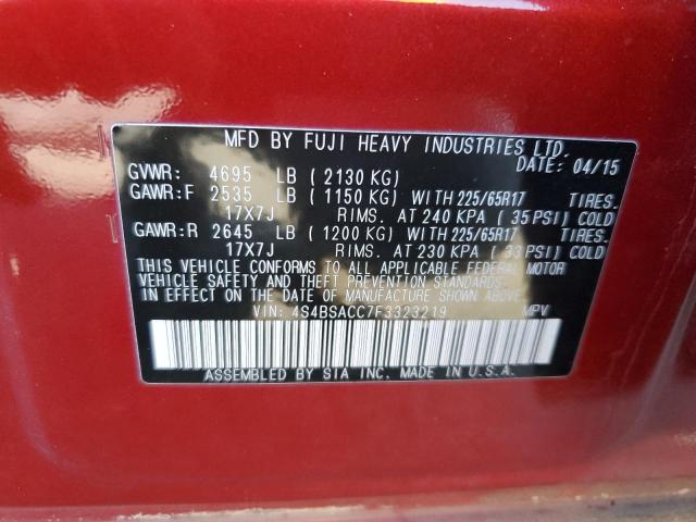 2015 SUBARU OUTBACK 2. - 4S4BSACC7F3323219