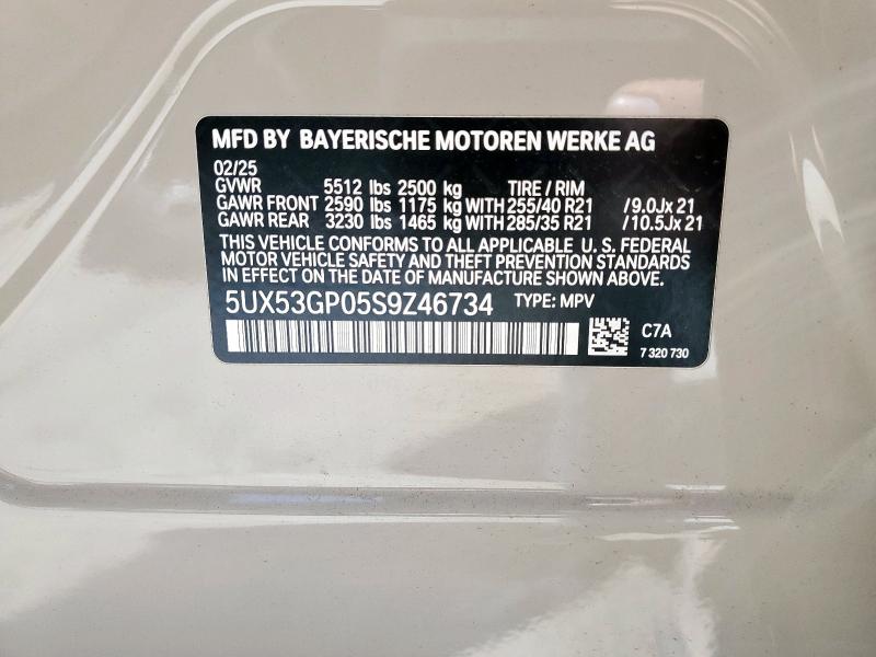 2025 BMW X3 30 XDRI - 5UX53GP05S9Z46734