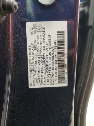 2022 HONDA ODYSSEY EL 5FNRL6H94NB051949