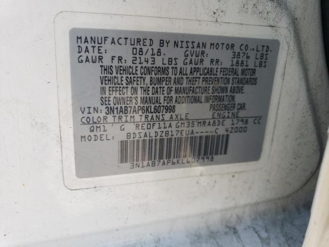 2019 NISSAN SENTRA S - 3N1AB7AP6KL607998