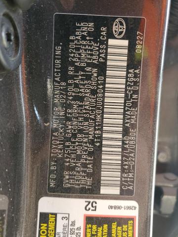 2018 TOYOTA CAMRY L 4T1B11HK0JU080410