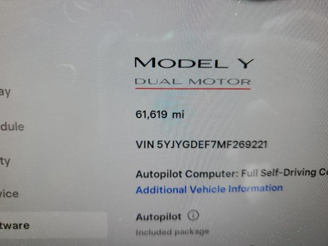 2021 TESLA MODEL Y - 5YJYGDEF7MF269221