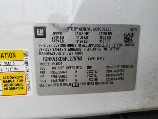 2017 CHEVROLET TRAVERSE PREMIER 1GNKVJKD5HJ276753