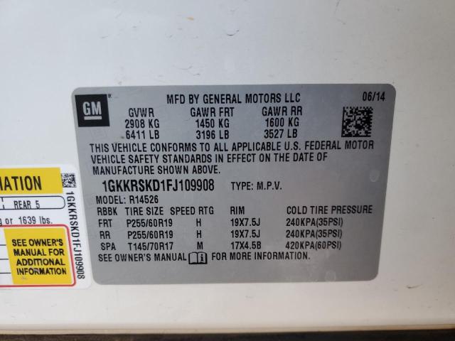 2015 GMC ACADIA SLT - 1GKKRSKD1FJ109908