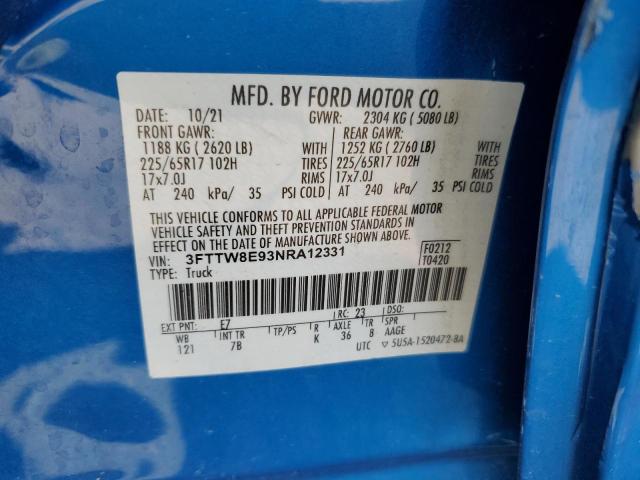 2022 FORD MAVERICK X 3FTTW8E93NRA12331