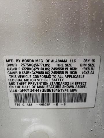 2016 ACURA MDX TECHNO 5FRYD4H47GB061846