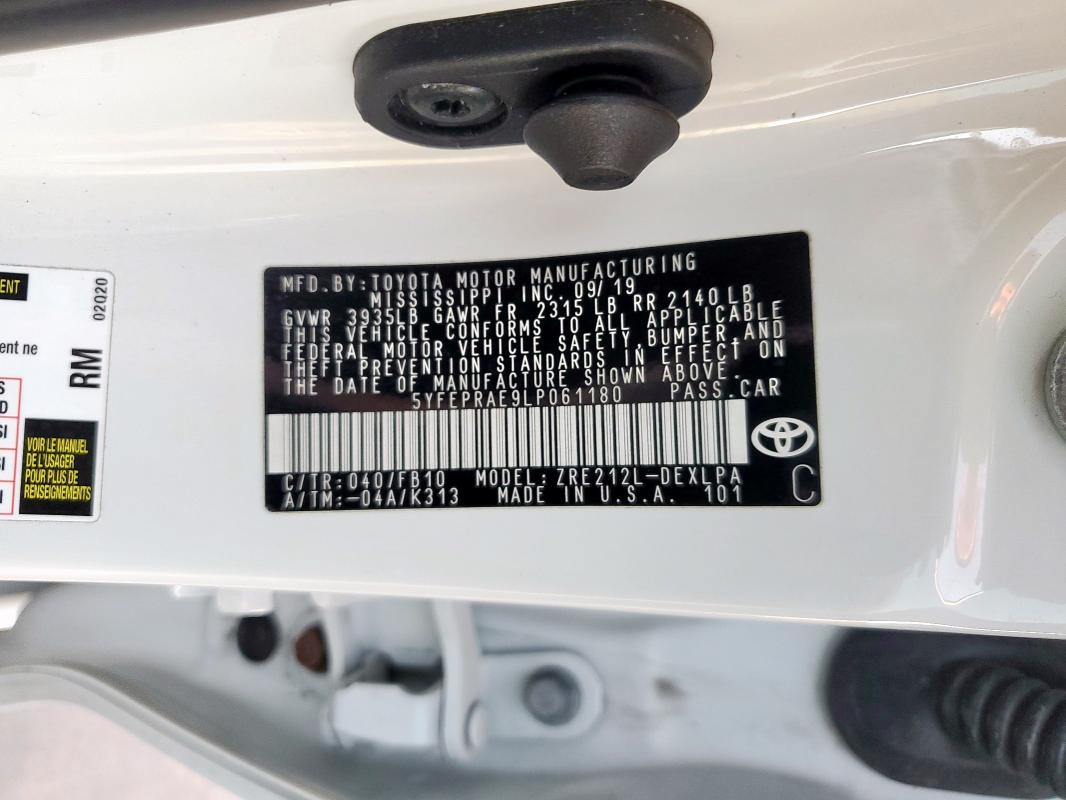 2020 TOYOTA COROLLA LE - 5YFEPRAE9LP061180