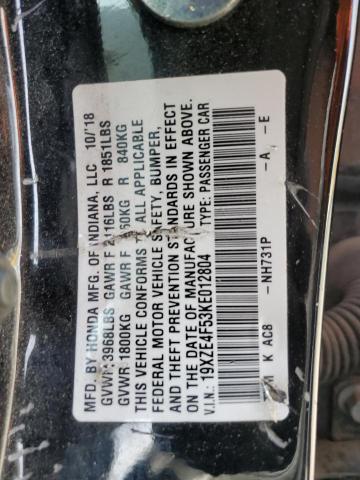2019 HONDA INSIGHT EX 19XZE4F53KE012804