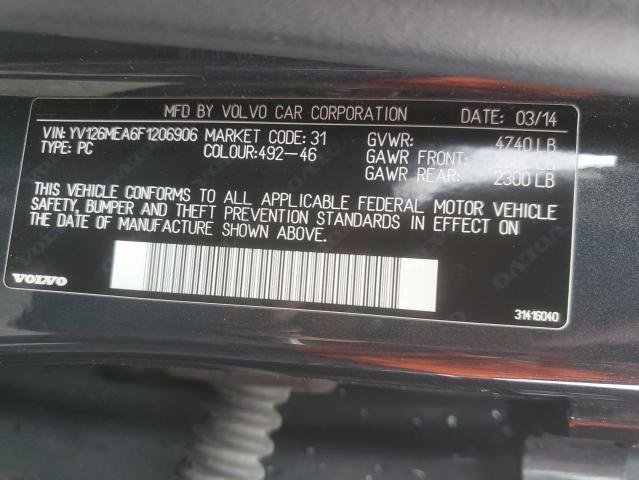 2015 VOLVO V60 YV126MEA6F1206906