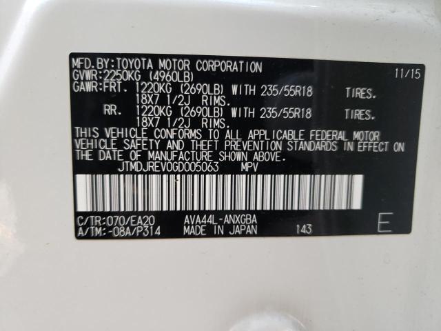 2016 TOYOTA RAV4 HV LI - JTMDJREV0GD005063