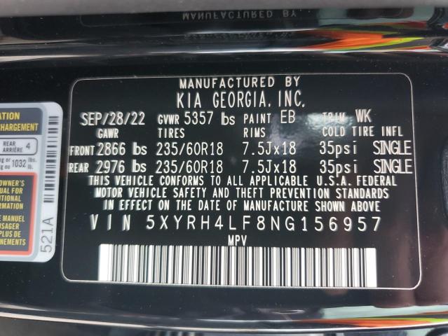 2022 KIA SORENTO EX - 5XYRH4LF8NG156957