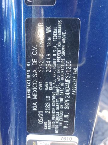 2021 KIA FORTE FE - 3KPF24AD4ME376209