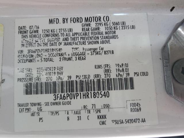 2017 FORD FUSION SPO 3FA6P0VP1HR180540