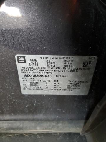 2017 GMC ACADIA SLT - 1GKKNWLS5HZ278799