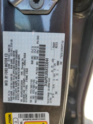 2016 FORD FUSION SE - 3FA6P0LU0GR333044