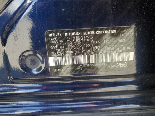 2018 MITSUBISHI OUTLANDER - JA4AD3A32JJ003233