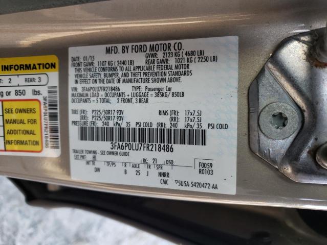 2015 FORD FUSION SE - 3FA6P0LU7FR218486