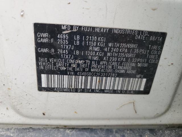 2015 SUBARU OUTBACK 2. - 4S4BSBCC2F3217282