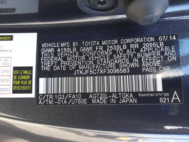 2015 TOYOTA SCION TC JTKJF5C7XF3096583