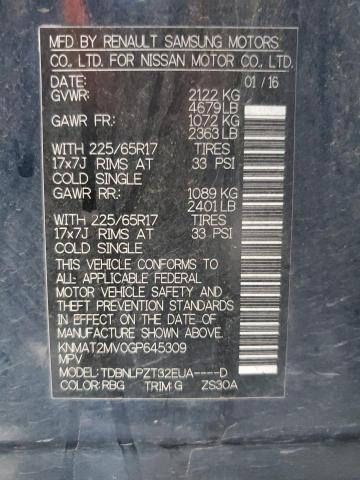 2016 NISSAN ROGUE S - KNMAT2MV0GP645309