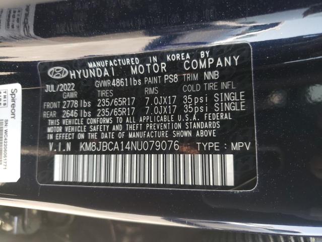 2022 HYUNDAI TUCSON BLU - KM8JBCA14NU079076
