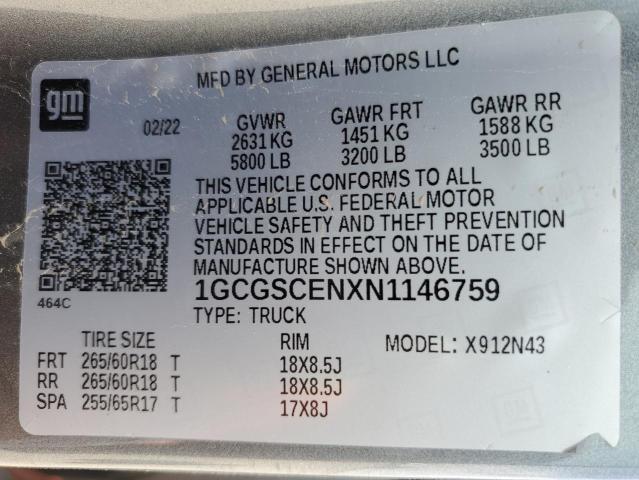 2022 CHEVROLET COLORADO L - 1GCGSCENXN1146759